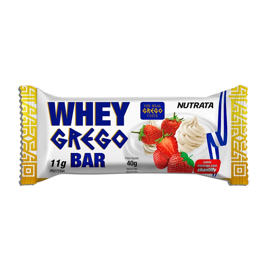 Whey Grego Bar 40g Morango/Chantilly — Nutrata